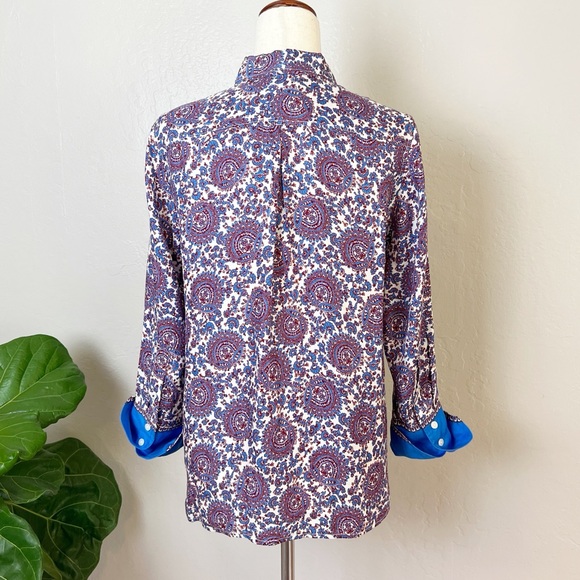 ✖️SOLD✖️•J.CREW• Classic-Fit Drapey Cupro-Blend Shirt in Floral Crown - Picture 3 of 16